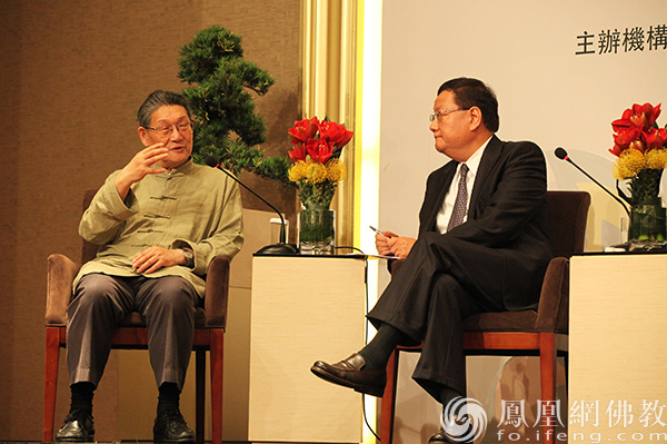2012年4月27日，凤凰卫视董事局主席、行政总裁刘长乐与楼宇烈做客第三届世界佛教论坛电视论坛《佛教文化四人谈》