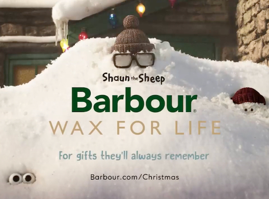 英国品牌Barbour ×小羊肖恩合作圣诞广告，有点笨蛋有点暖